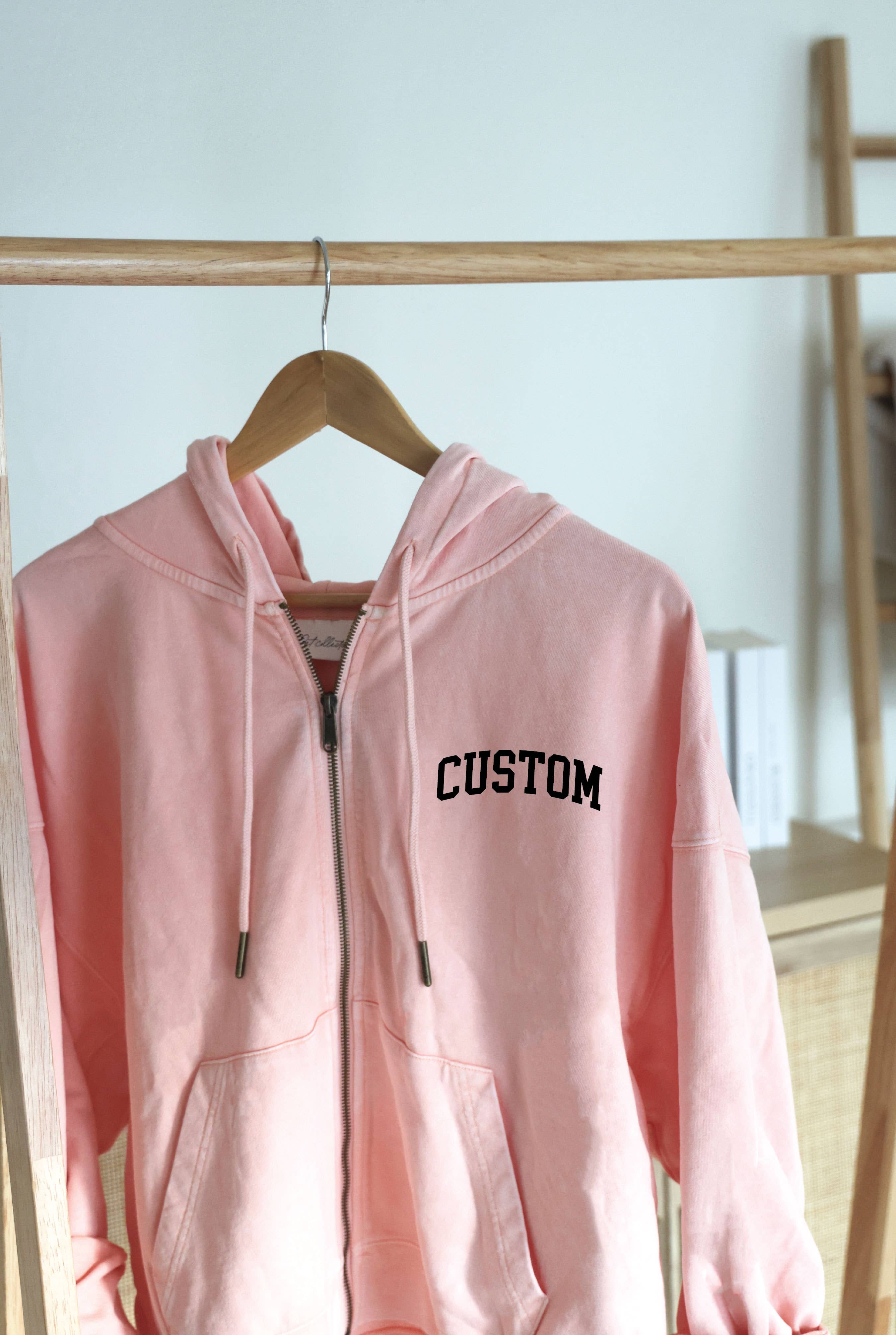 Custom Cropped Mineral Zipper Hooded Pullover