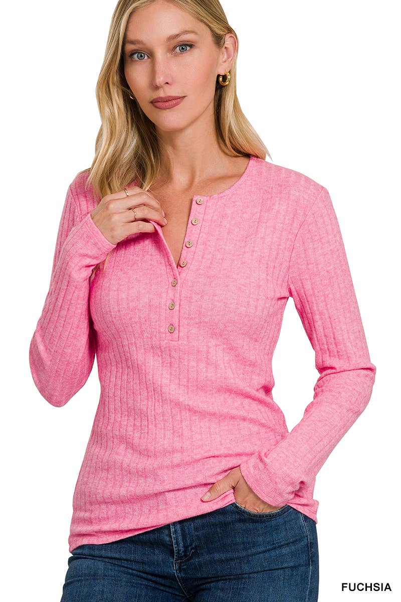 ,...._ SI-25185 Ribbed Long Sleeve Button Down Top