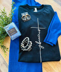 Christian Enough Cross Black Tultex Women's Graphic Tee