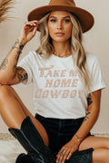 Women Retro Graphic Print Mineral Wash Short Sleeve Loose T