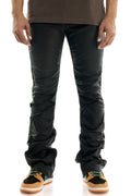 Waxed Pleat Flare Pants