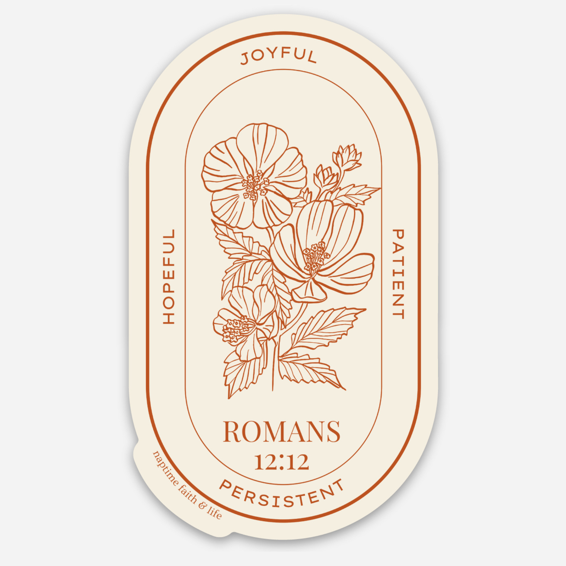 Romans 12:12 Waterproof Vinyl Sticker | Christian Sticker
