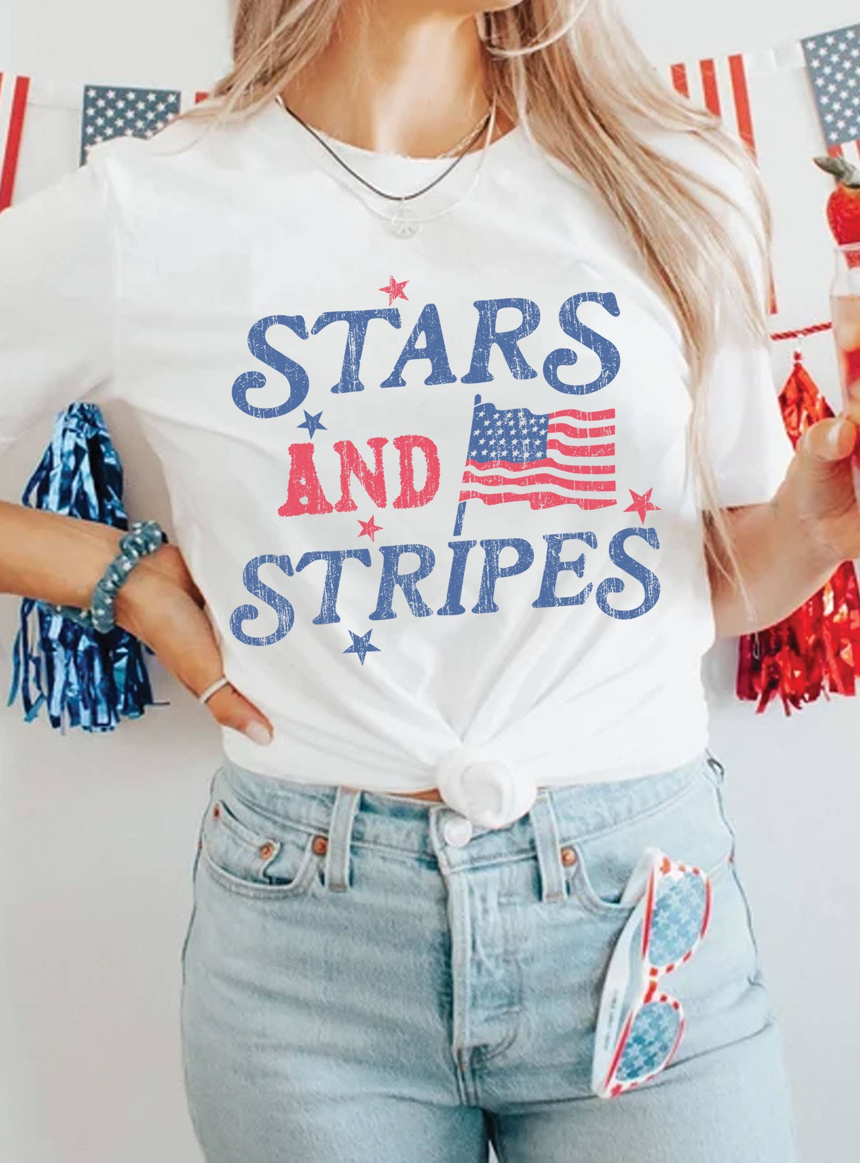 Stars and Flag Stripes Graphic Tshirts
