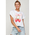 Strawberry Ribbon  Vintage Graphic Crop Top