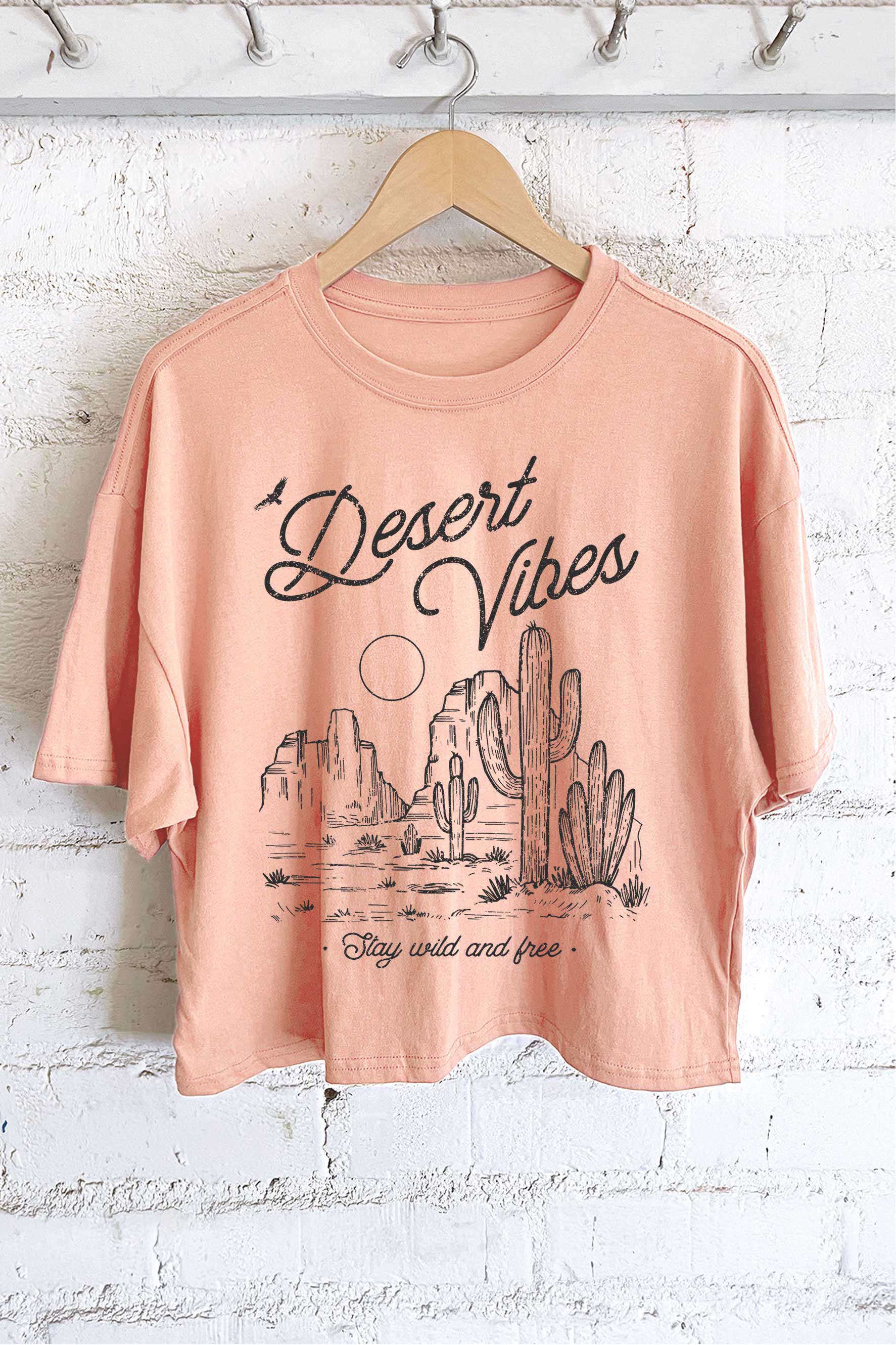 Desert Vibes Graphic Long Crop Top