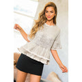 Ruffle Sequin Peplum Top