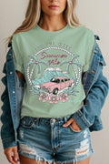 Women Summer Vibe Graphic Print Short Sleeve Top