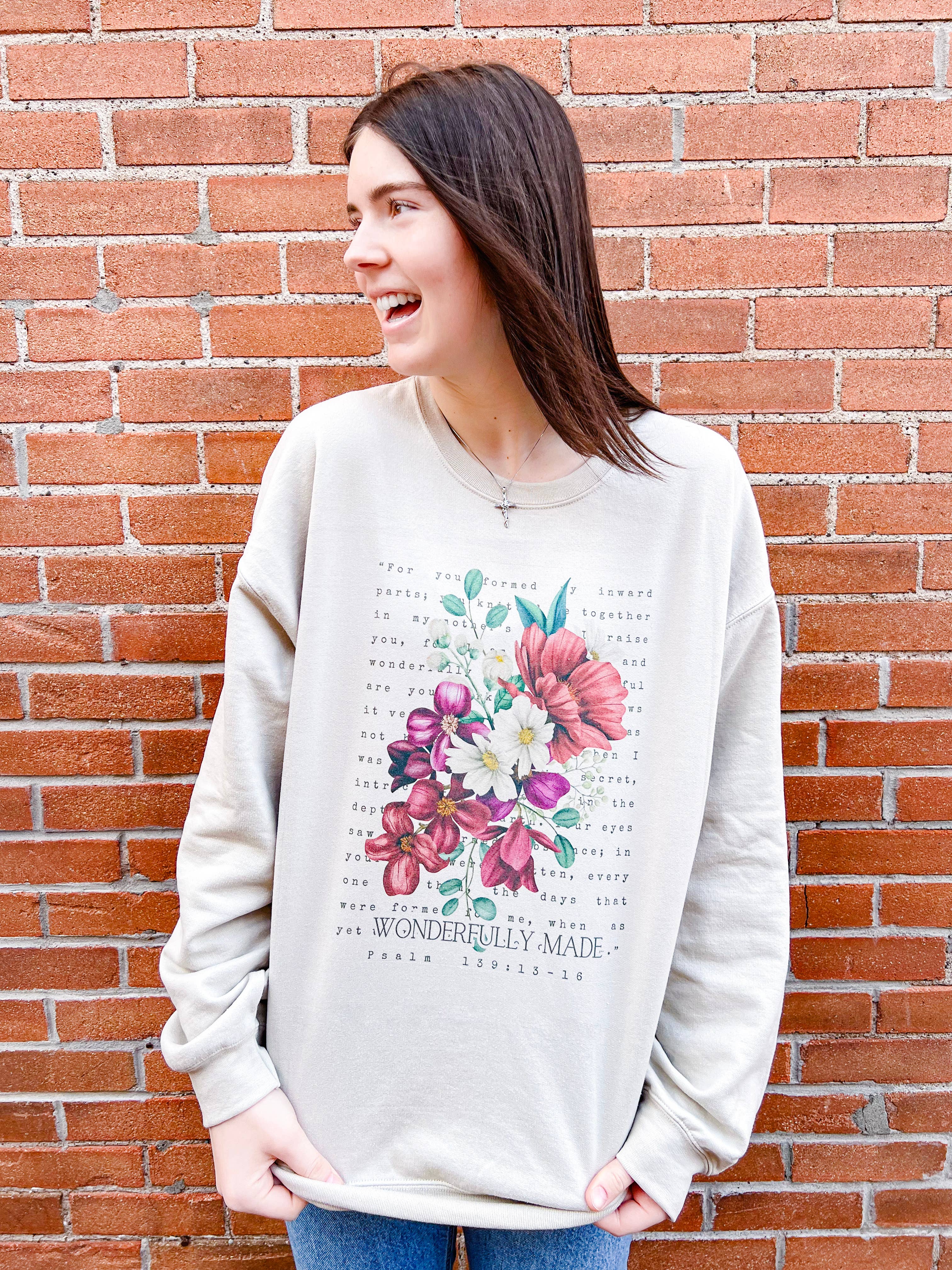 Wonderfully Made Mother's Day Bible Verse Sweatshirt