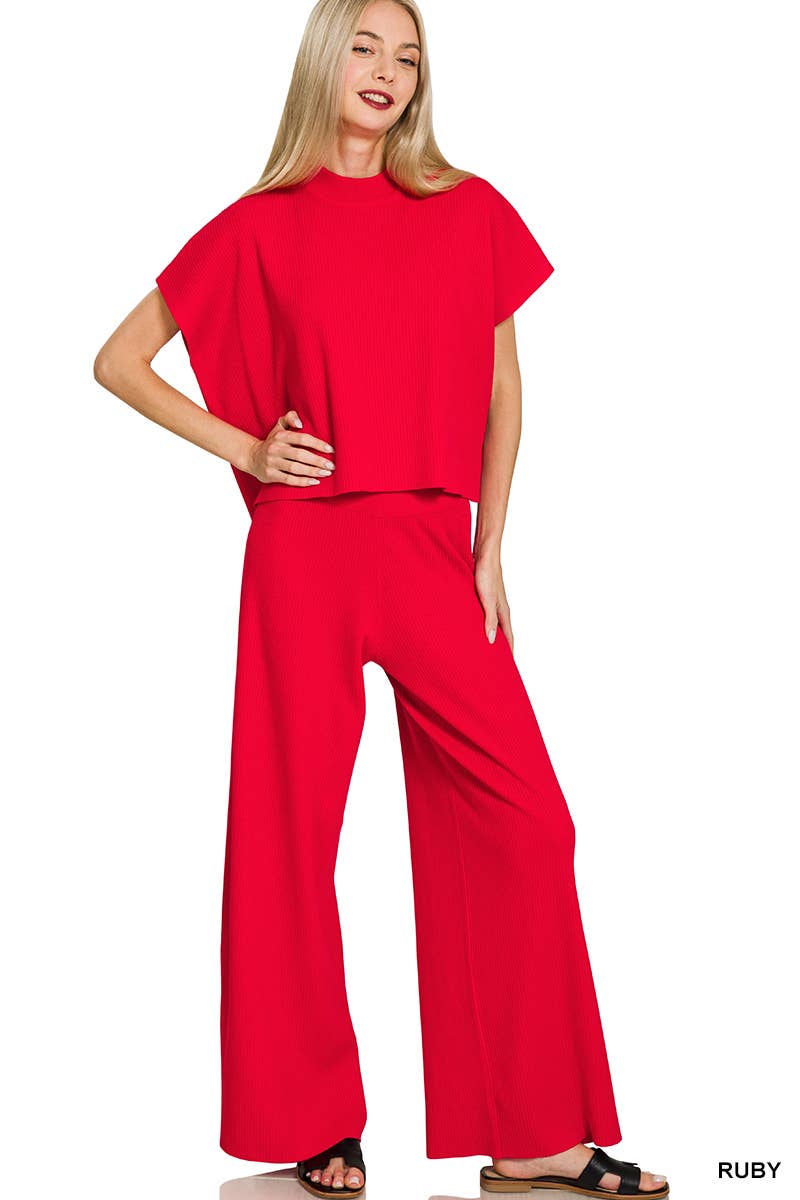 .1015 Viscose Sweater Top & Pants 2 Pc Set SI-26892