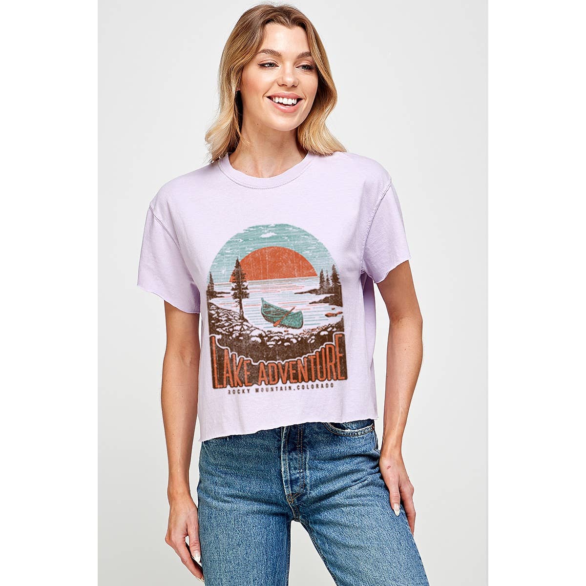 Lake Adventure Vintage  Graphic Crop Top