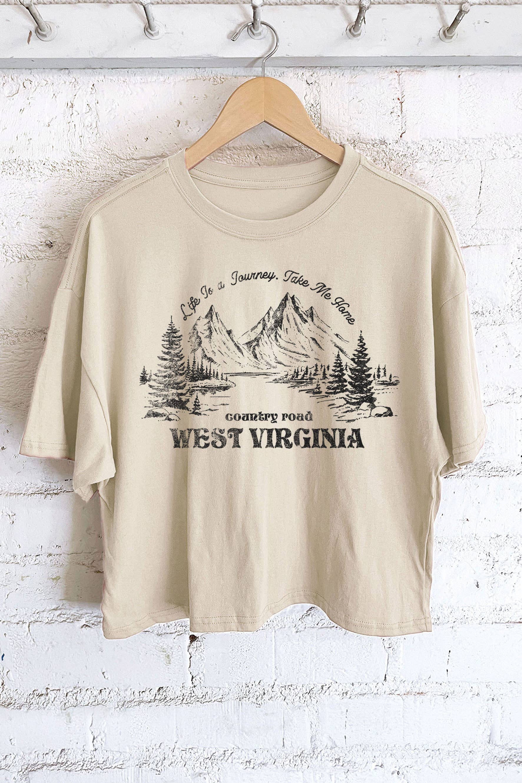 Country Road West Virginia Graphic Long Crop Top