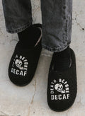 Death Before Decaf Coffee Comfy Fleece Slippers