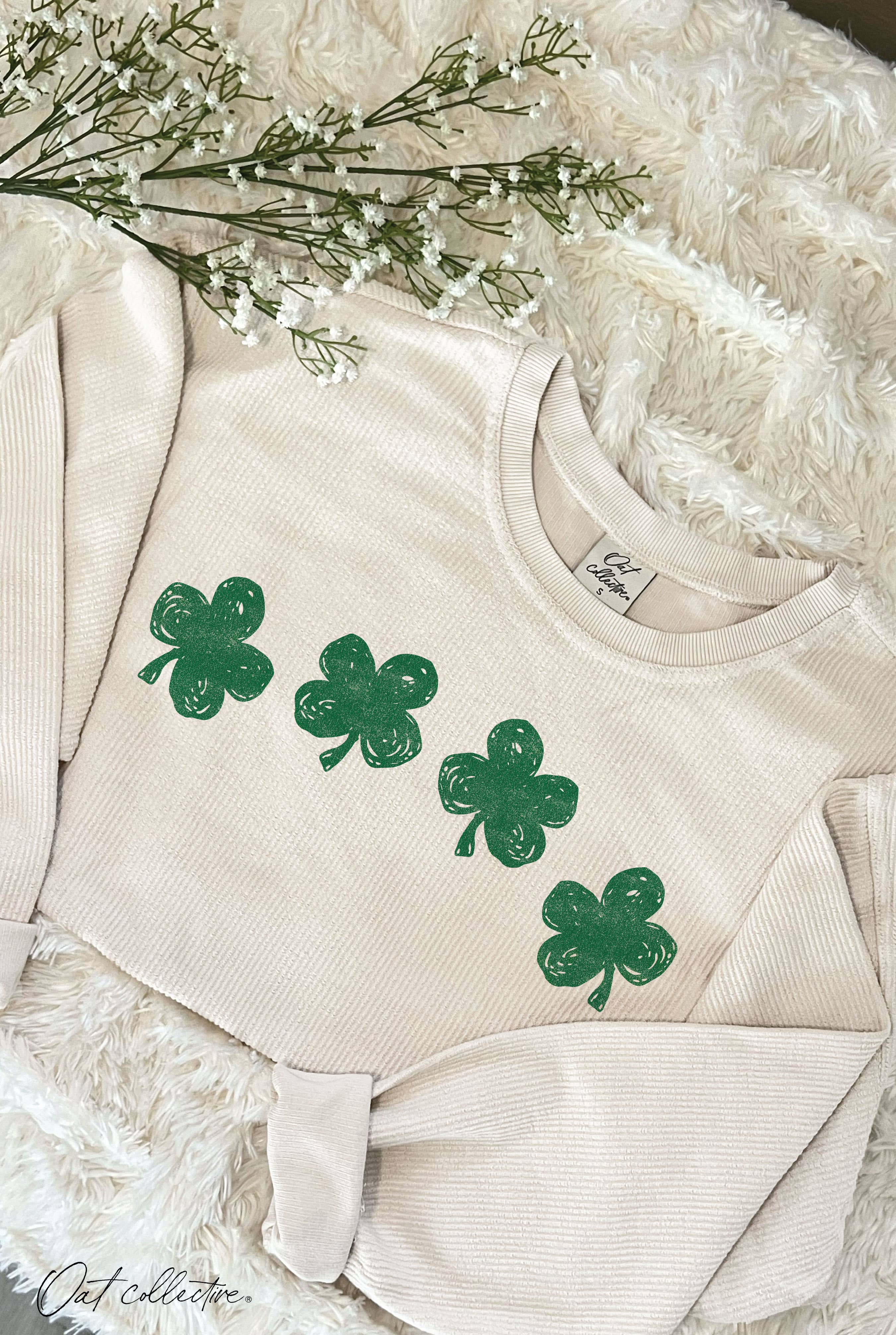 Clover Row Cropped Thermal Vintage Pullover