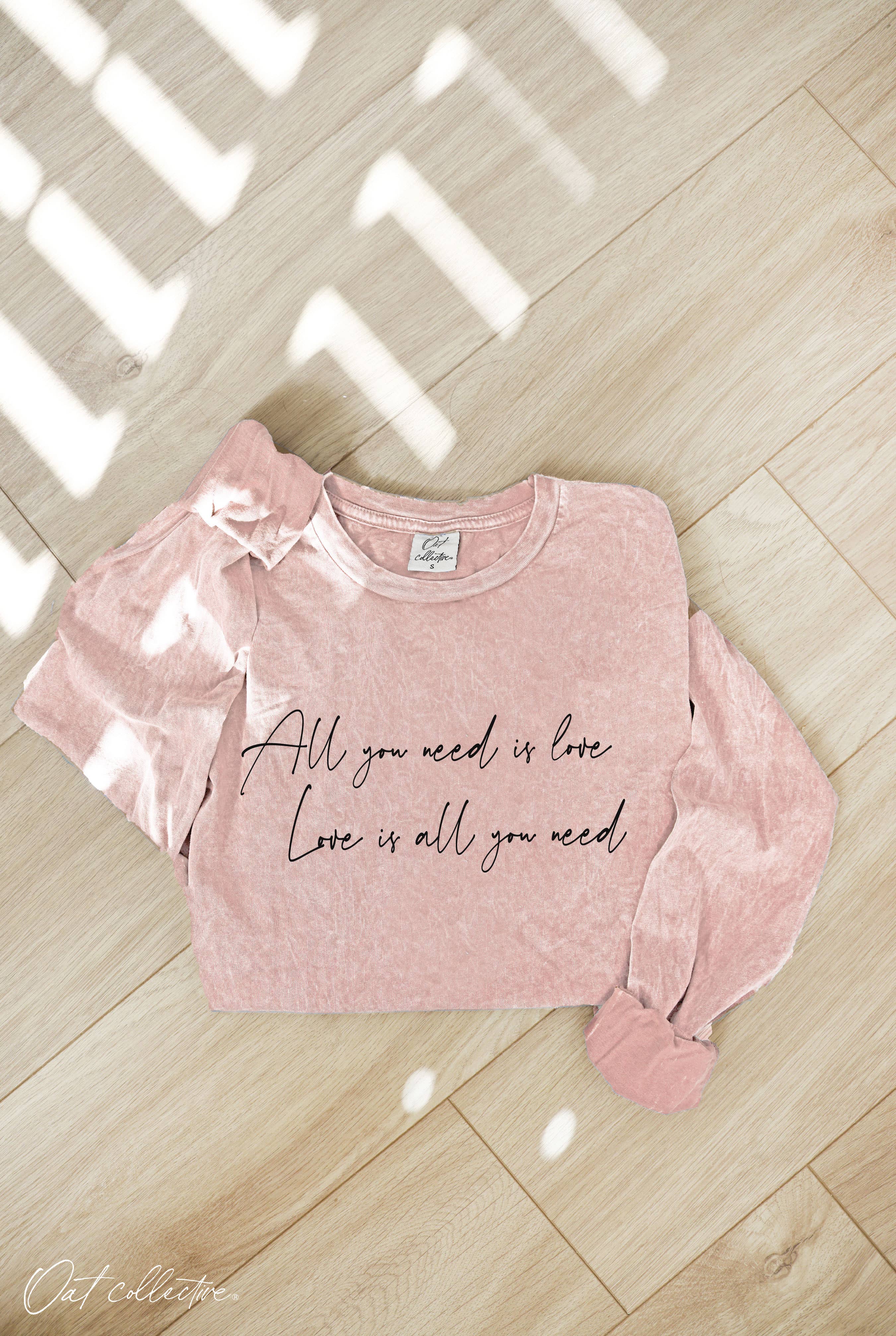 All You Need   Mineral Washed Long Sleeve Graphic