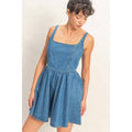 Scoop Neck Denim Tank Flowy Mini Dress