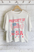 Property of Team USA Graphic Long Crop Top