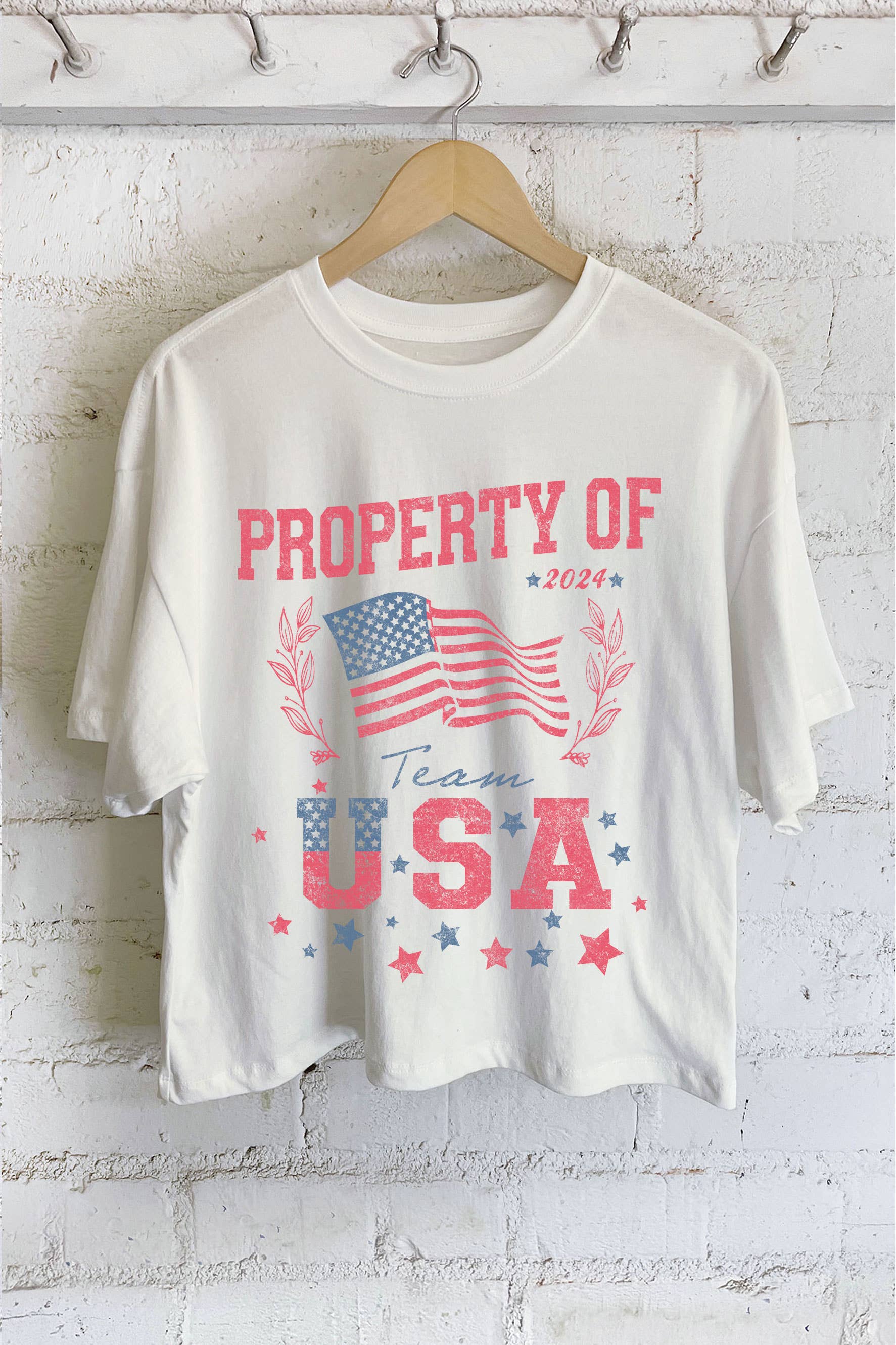 Property of Team USA Graphic Long Crop Top