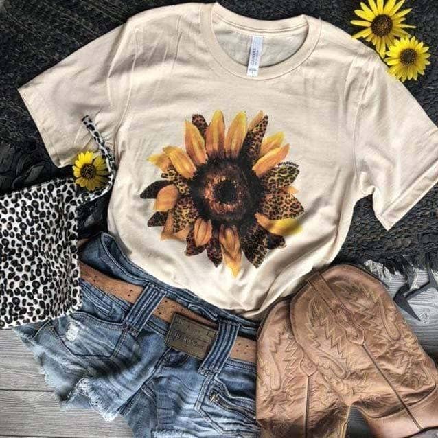 Leopard Sunflower- Cream