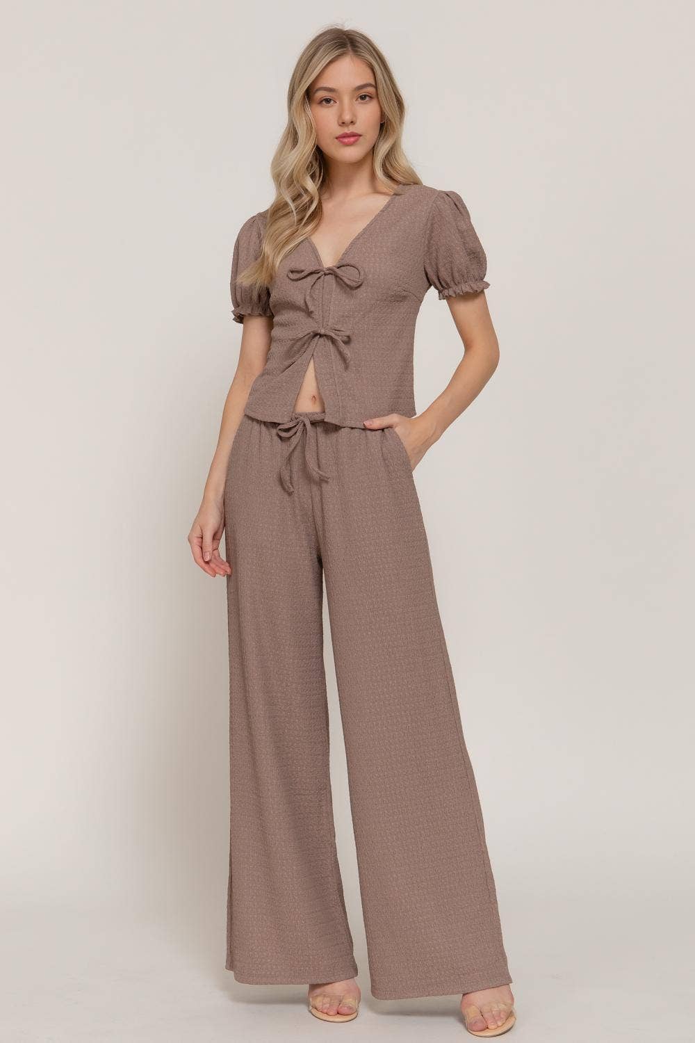 .....1029 Textured Knit Top & Pants Set SI-29001