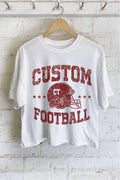Custom State City Football Graphic Long Crop Top