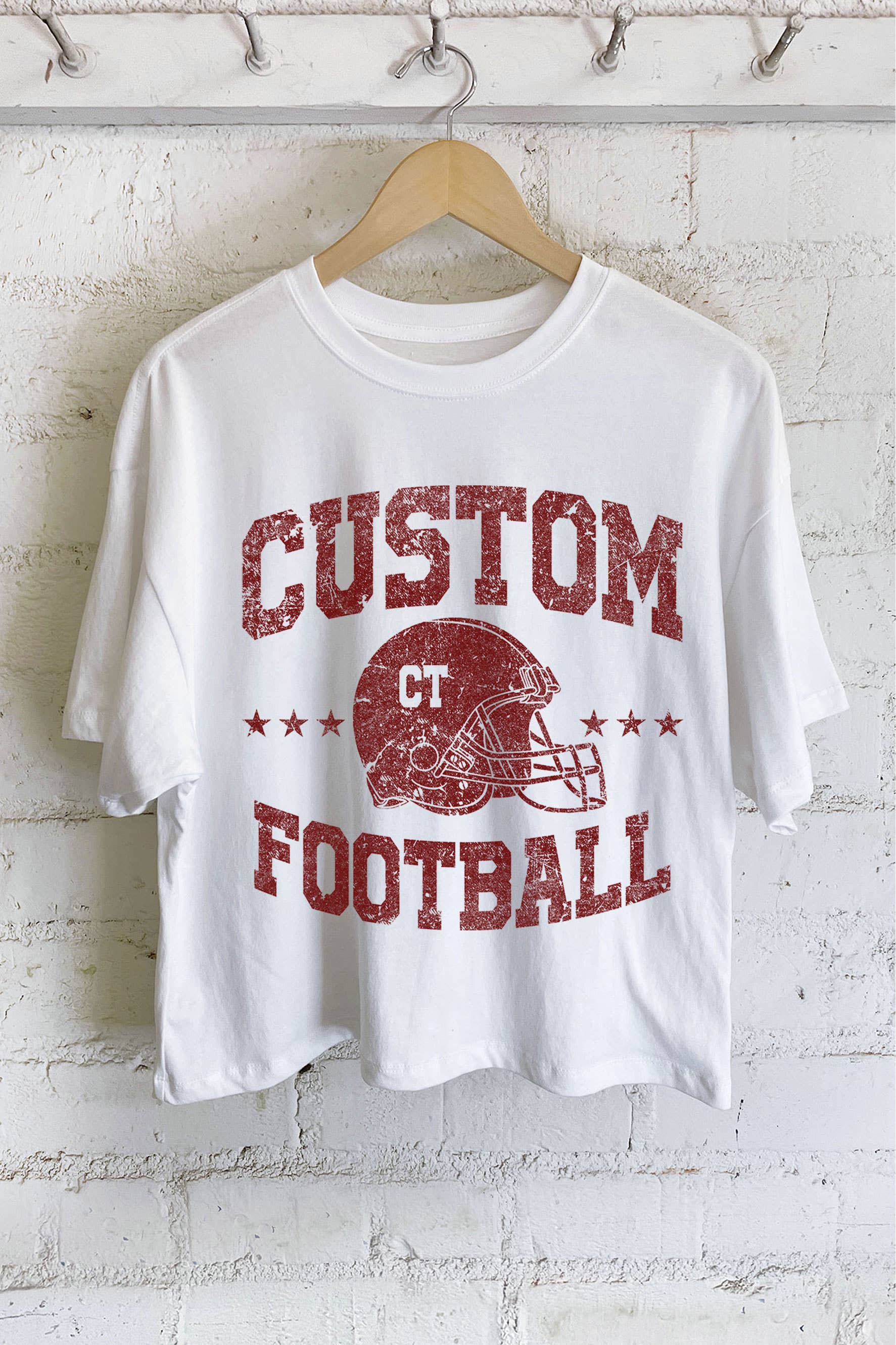 Custom State City Football Graphic Long Crop Top