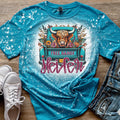 Highland Cow Free Range Heifer Coffee Unisex Bleached Tee