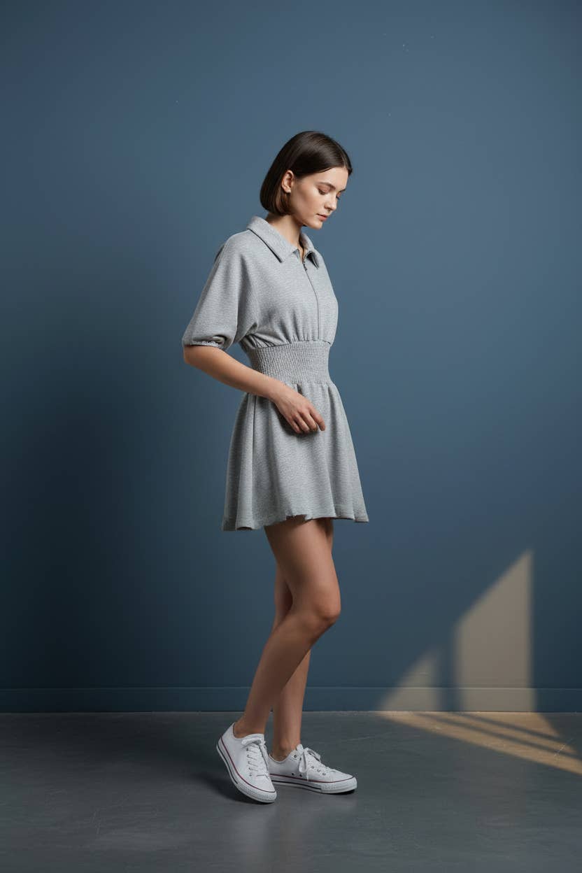 D4417 | Smock-Waist Mini Dress