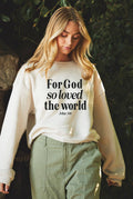 For God So Loved Mid Cropped Graphic Sweatshirt