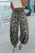 66 Contrast Waistband Camouflage Cargo Casual Pants (S-Xl)