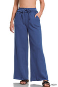 ....Fleece Wide Leg Sweatpants