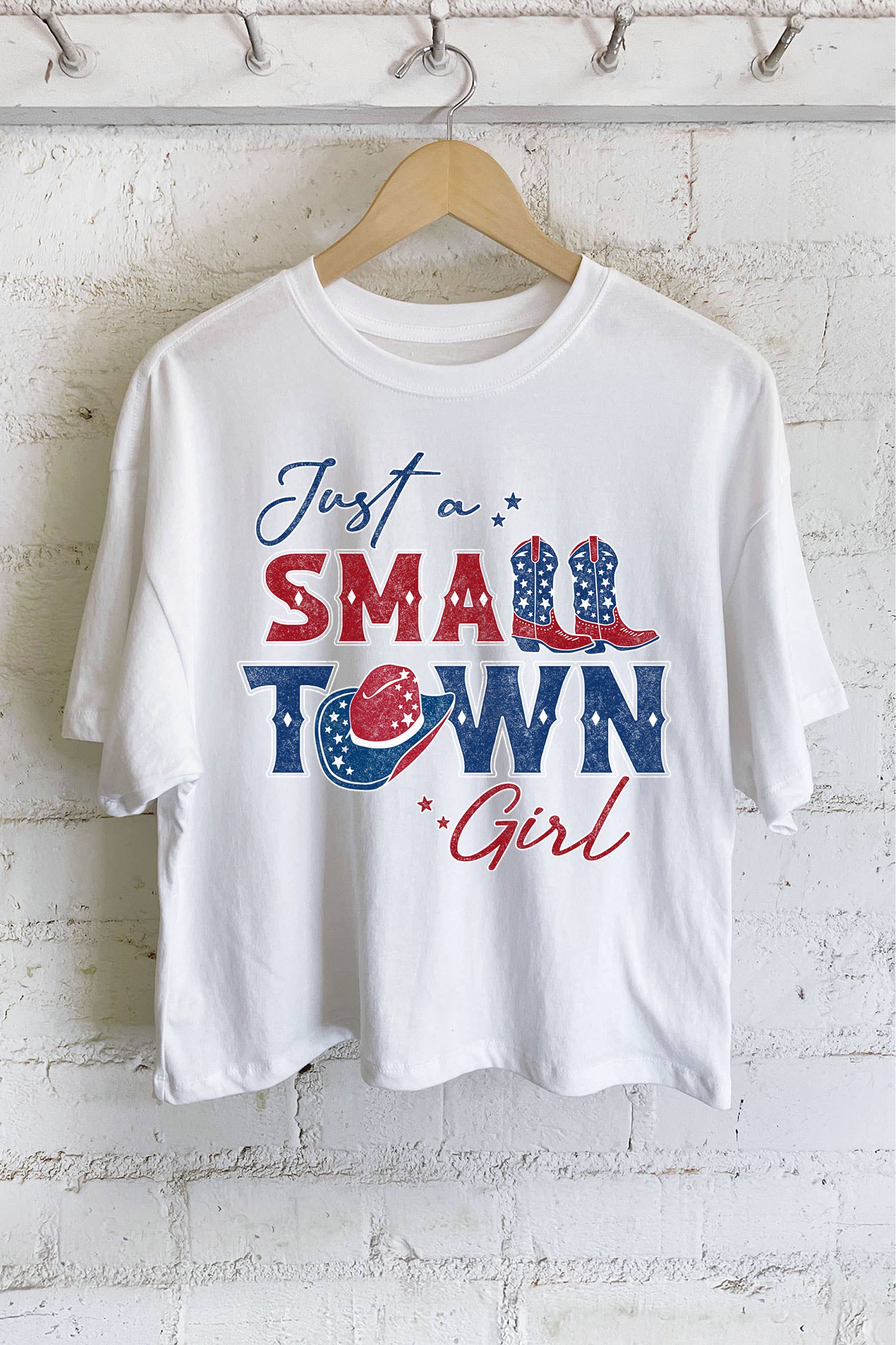 Just A Small Town Girls Graphic Long Crop Top