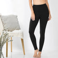 0809 Microfiber Waistband Full Length Leggings SI-24983