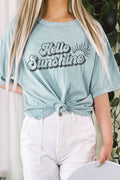 Hello Sunshine Mineral Graphic Long Crop Top