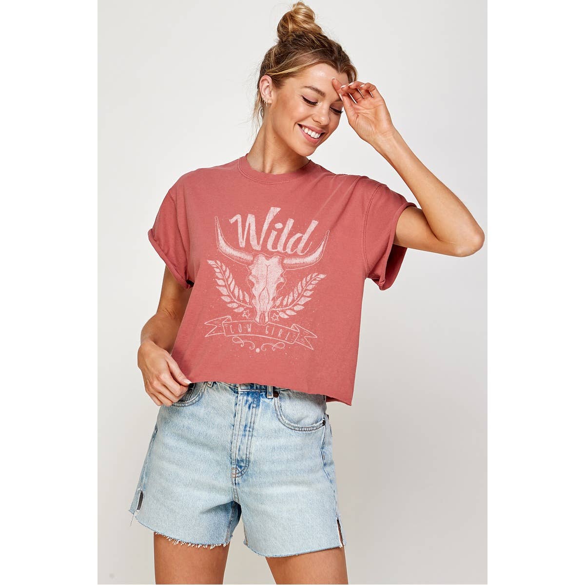 Wild Cow Girl Graphic Crop Top