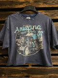 Arizona Desert Rally 1987 Oversized Lava Washed Cropped  T- Shirt