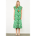 Tassel Tie Flutter Sleeve Maxi Dress