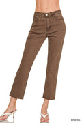 1208 Acid Washed Crop Color Denim Pants SI-26532