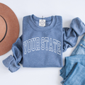 Custom State Text Varsity College Sweatshirt