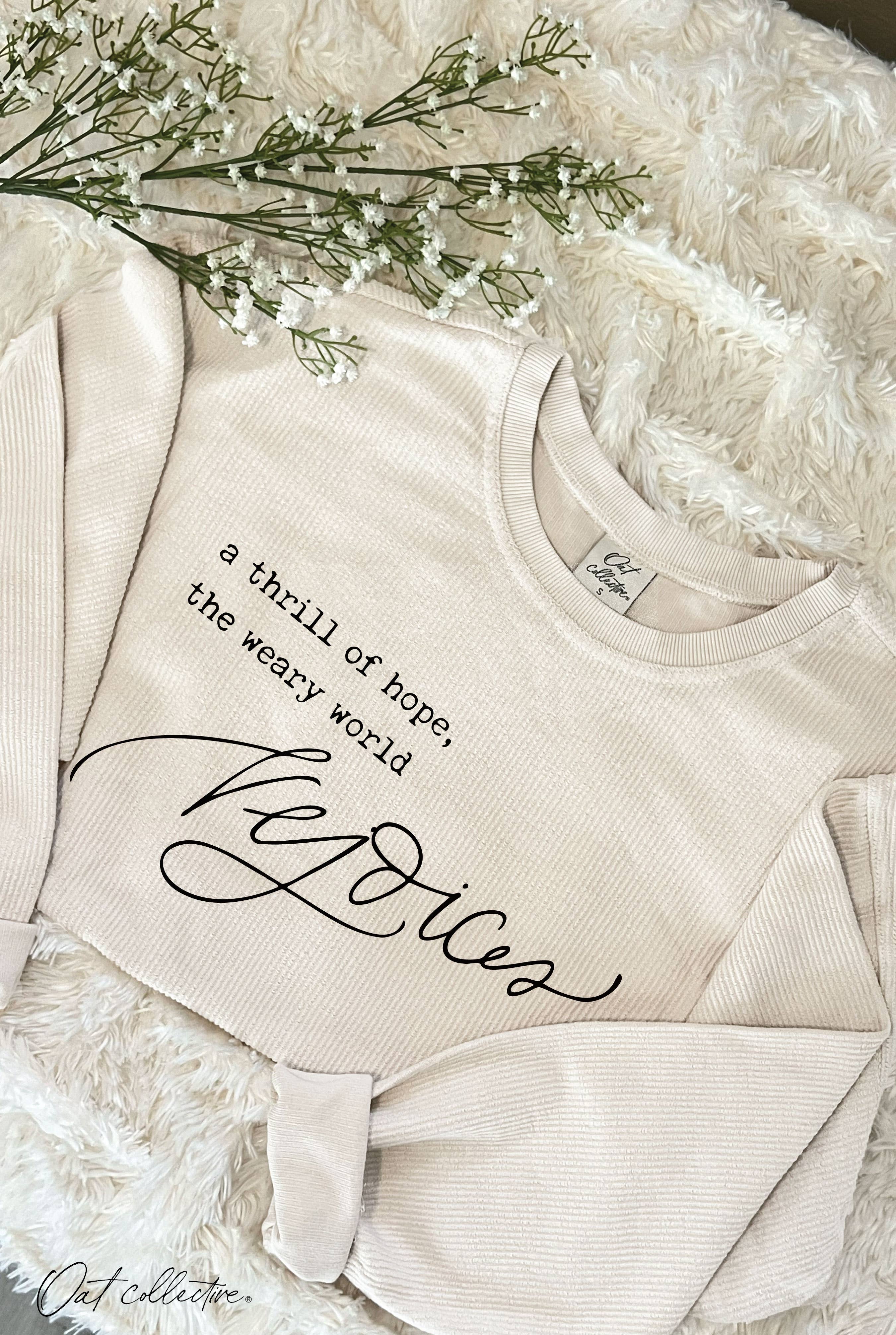 A Thrill of Hope Cropped Thermal  Thermal Vintage Pullover