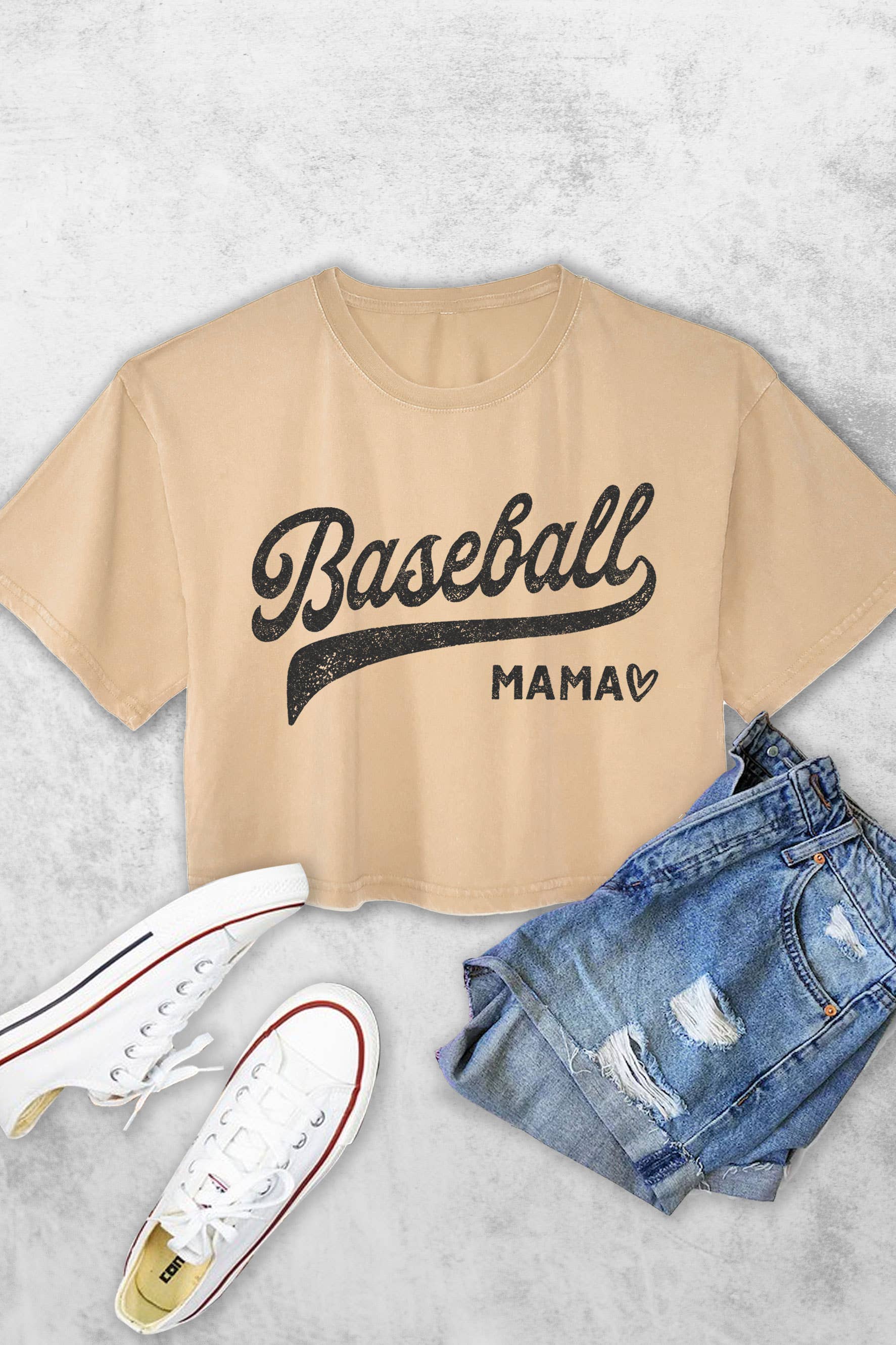 Baseball Mama Women's Vintage Graphic Crop Top