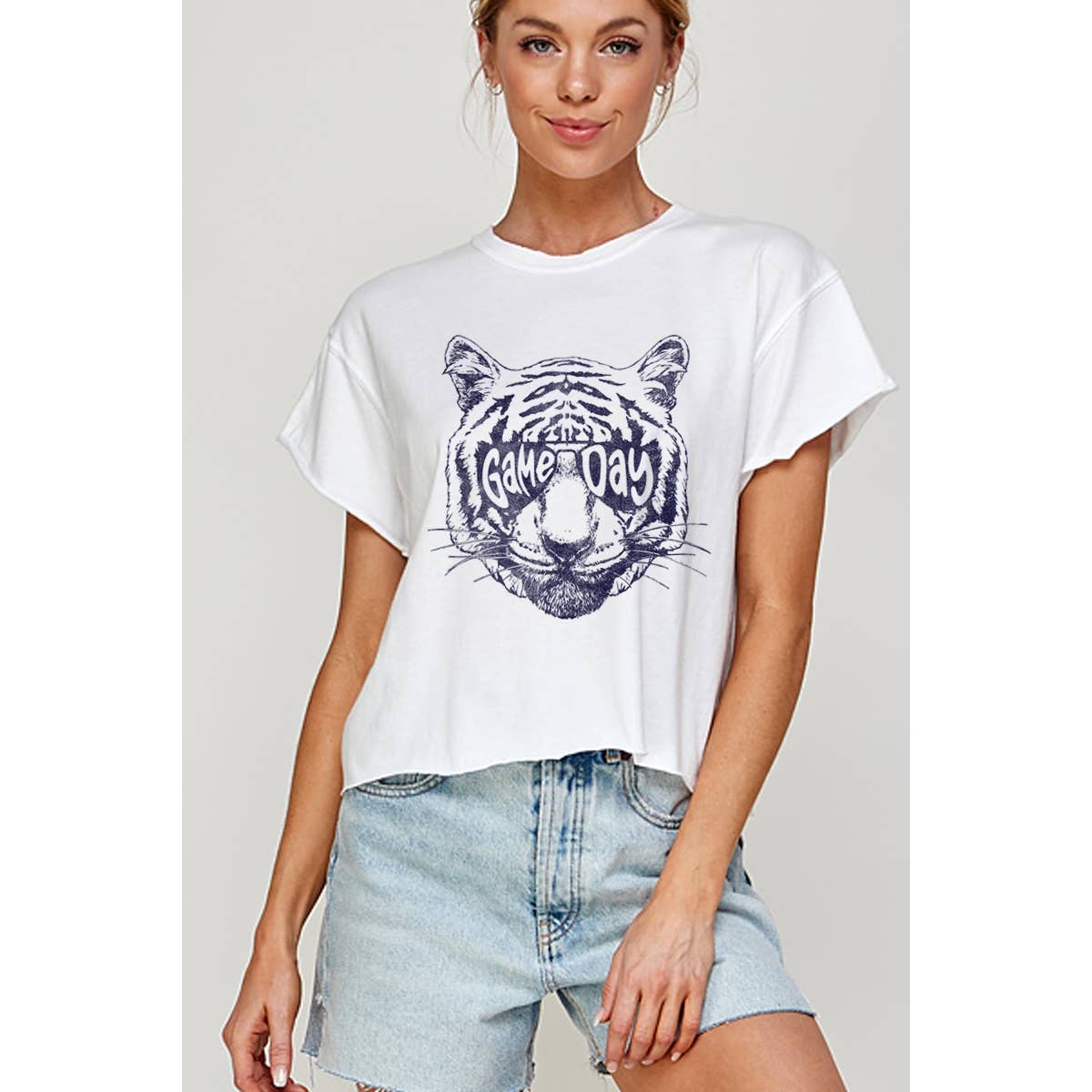 Tiger Game Day Vintage Graphic Crop Top