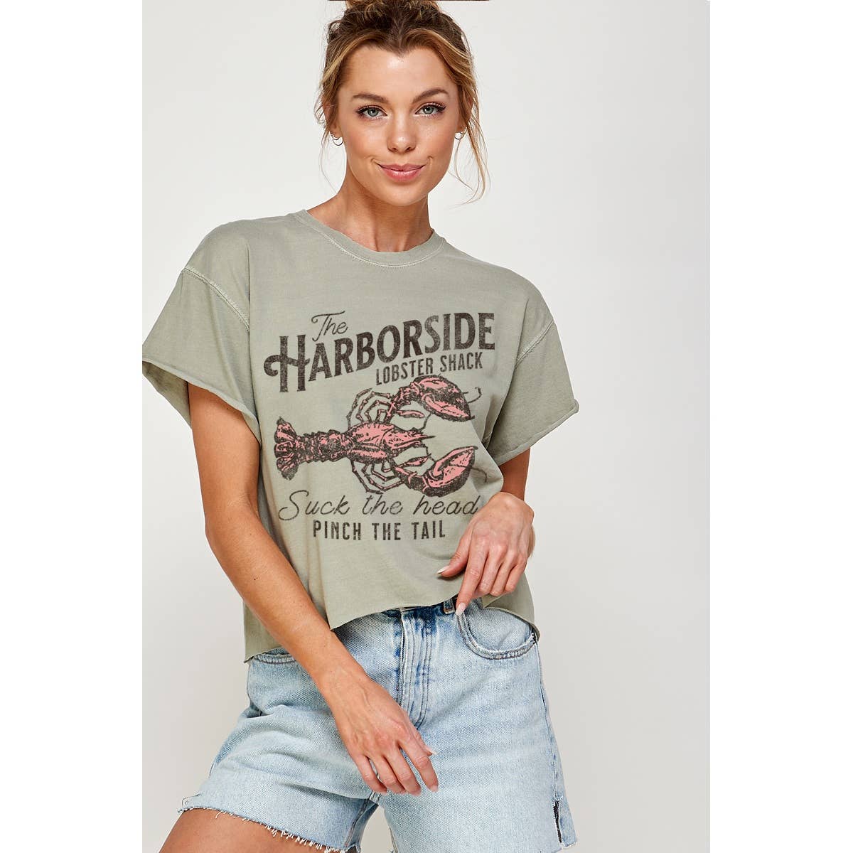 Lobster Shack Vintage Graphic Crop Top