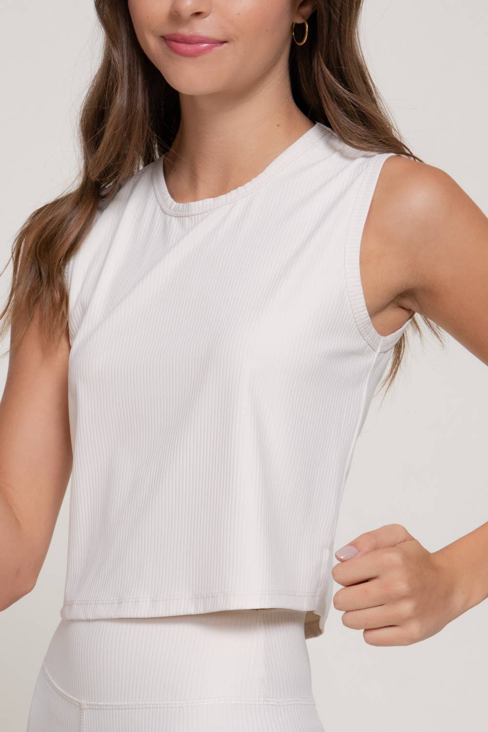 1022 Sleeveless Ribbed Workout Top SI-28956