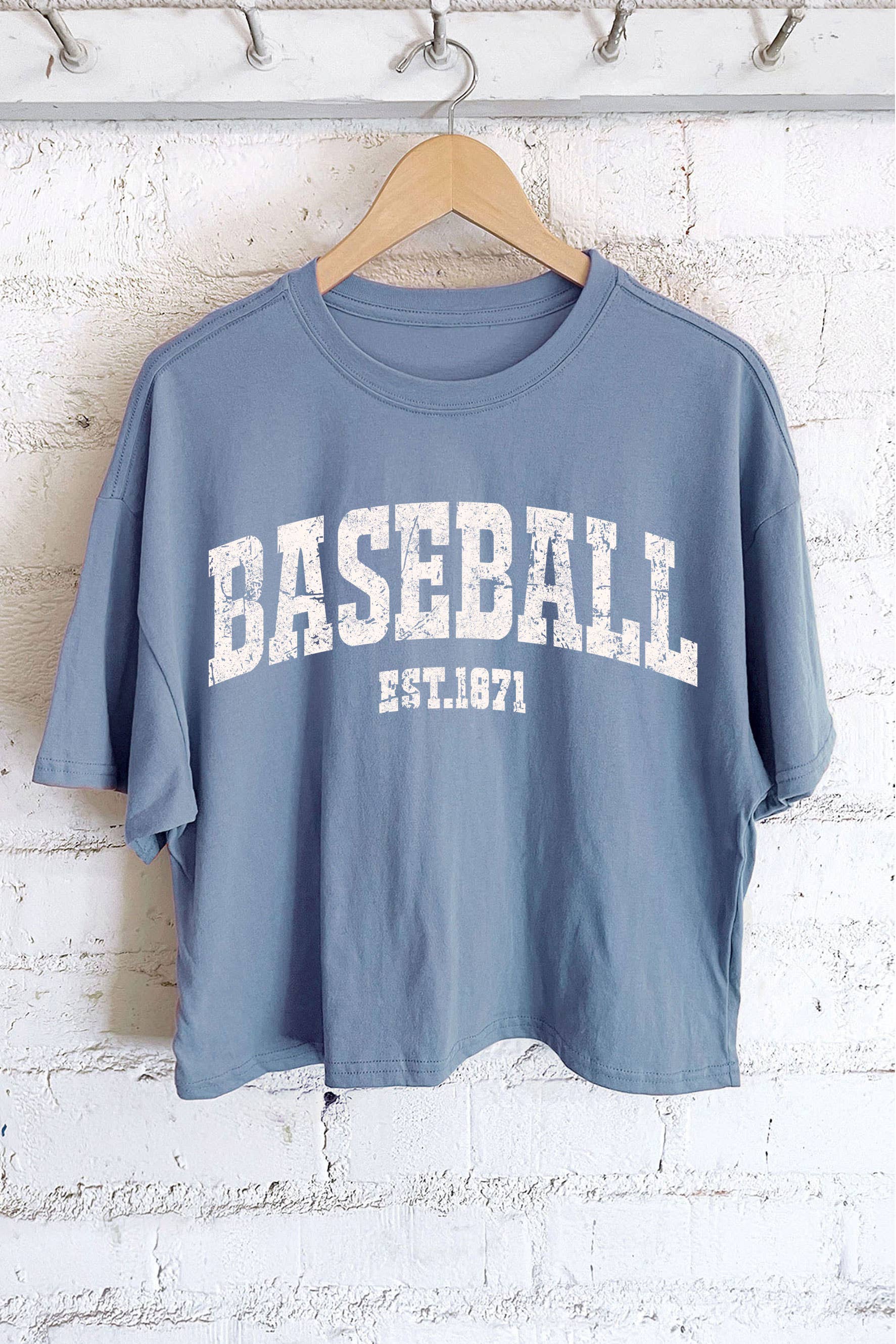 Baseball Est 1871 Graphic Long Crop Top