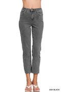 1231 Acid Washed Crop Color Denim Pants SI-26532