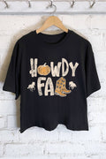 Howdy Fall Graphic Long Crop Top