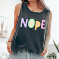 Nope, Colorful, Sassy, Sarcastic, Minimalist, Funny Tank Top