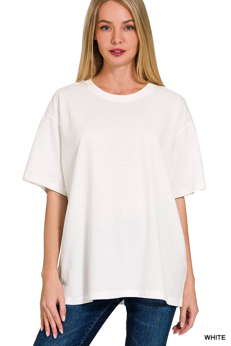 1230 Loose Fit Cotton Short Sleeve Top SI-26374