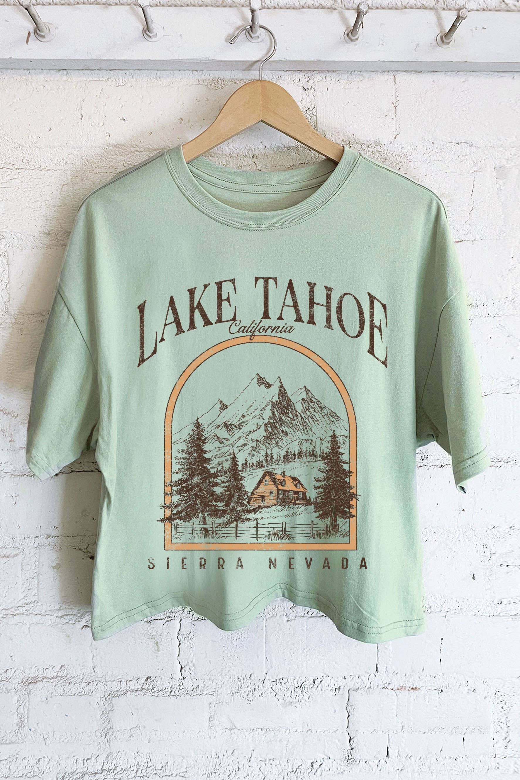 Lake Tahoe Lodge Graphic Long Crop Top