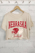 Nebraska Graphic Short Crop Top
